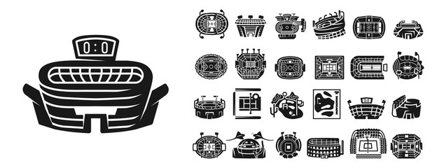 Arena icons set. Simple set of arena vector icons for web design on white background © nsit0108