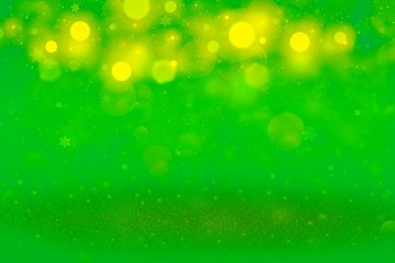 Obraz premium wonderful sparkling glitter lights defocused bokeh abstract background with falling snow flakes fly, festival mockup texture with blank space for your content