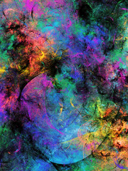 rainbow abstract fractal background 3d rendering illustration