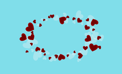 White Decorative Vector Hearts Illustration. Art 