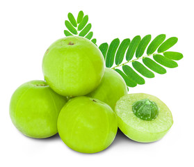 Indian gooseberry isolated on white background