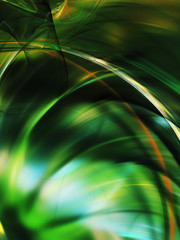green abstract fractal background 3d rendering illustration