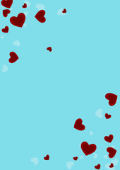 White Cute Vector Hearts Backdrop. Art Shape 