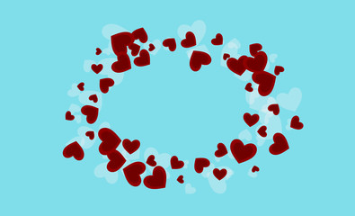 Red Love Vector Glitter Banner. Romance Hearts 