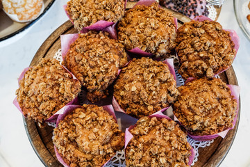 Boston, Massachusetts. A display of baked goods in a bakery
