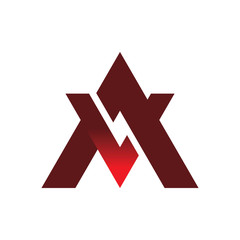 triangle v arrow diamond red logo design