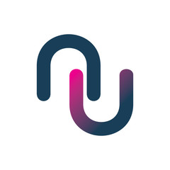 color letter n line logo design