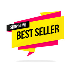 Best Seller promotional label. Commercial sign for business, shopping, promotion and advertising. Vector illustration.