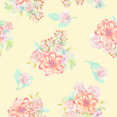 Seamless sweet pastel Floral Background for design, scrapbook stock illustration