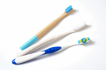 Toothbrushes isolated on white background. 
