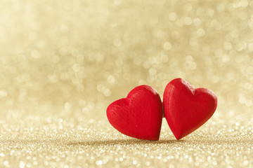 Red hearts symbol of love