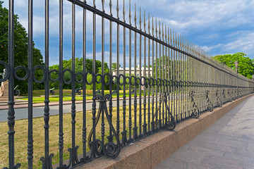 Old forged metal fence.