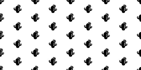 cactus seamless pattern vector Desert botanica flower garden plant scarf isolated repeat wallpaper tile background cartoon illustration design