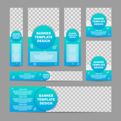 Fototapeta na wymiar Banners template pack, different sizes for web page, for advertisement. Vector illustration.