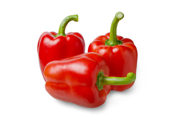 Paprika. Red bell pepper. Isolated on a white background.