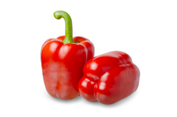 Paprika. Red bell pepper. Isolated on a white background.