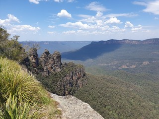 Panorama of Blue Mountains and Three Sisters