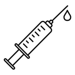 Blood syringe icon. Outline blood syringe vector icon for web design isolated on white background