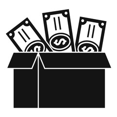 Cash money box icon. Simple illustration of cash money box vector icon for web design isolated on white background