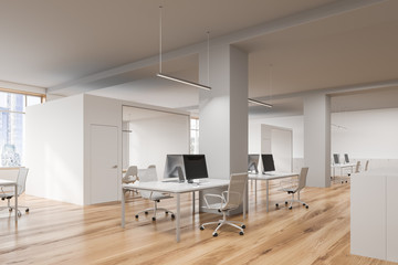 Modern open space office corner