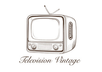 Television Classic Vintage Draw Sketch