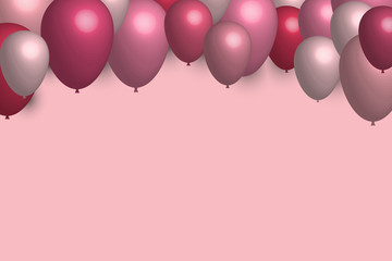 EPS 10 vector. Pink balloons with copy space. Good banner for celebration or sale.