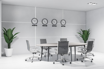 White international company meeting room corner