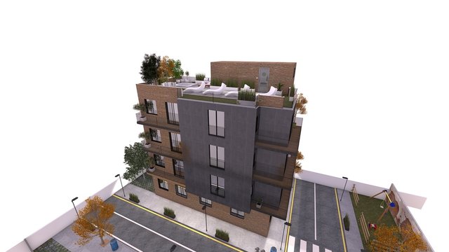 BLQOUE DE APARTAMENTOS DE LUJO . RENDERS 3D 