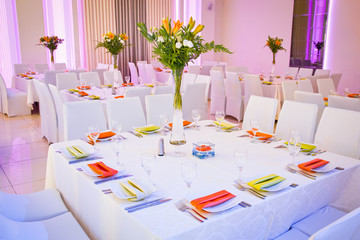 Wedding table. Table decorated for the wedding party