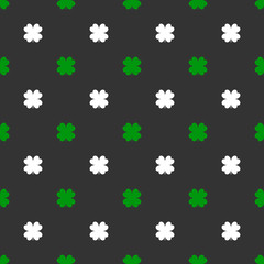 Four leaf clover seamless pattern. Vector illustration.