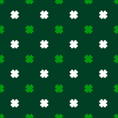 Four-leaf clover seamless background. Vector illustration.
