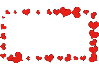 赤いシンプルなハートフレームC