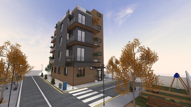 BLQOUE DE APARTAMENTOS DE LUJO . RENDERS 3D 