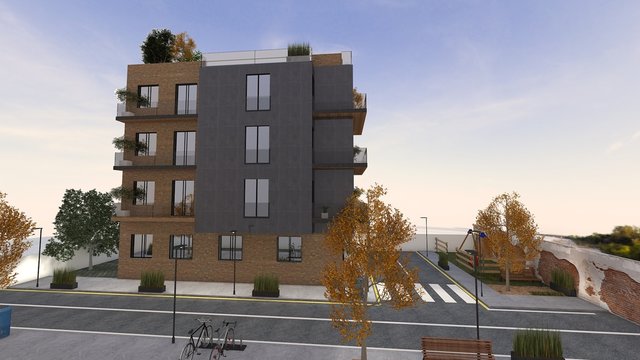 BLQOUE DE APARTAMENTOS DE LUJO . RENDERS 3D 