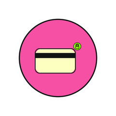 vector icon, credit card with padlock