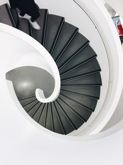Directly Above View Of Spiral Staircase In Building