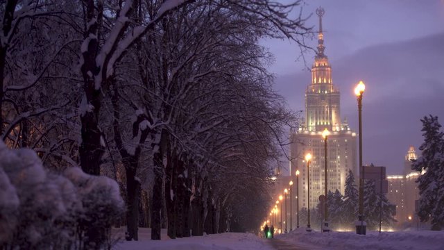 winter University of Moscow snowfall