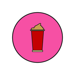 vector icon of cappuccino coffee frappe