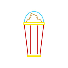 vector icon of cappuccino coffee frappe