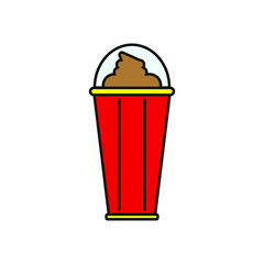 vector icon of cappuccino coffee frappe