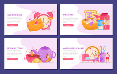 Morning People Backgrounds Set