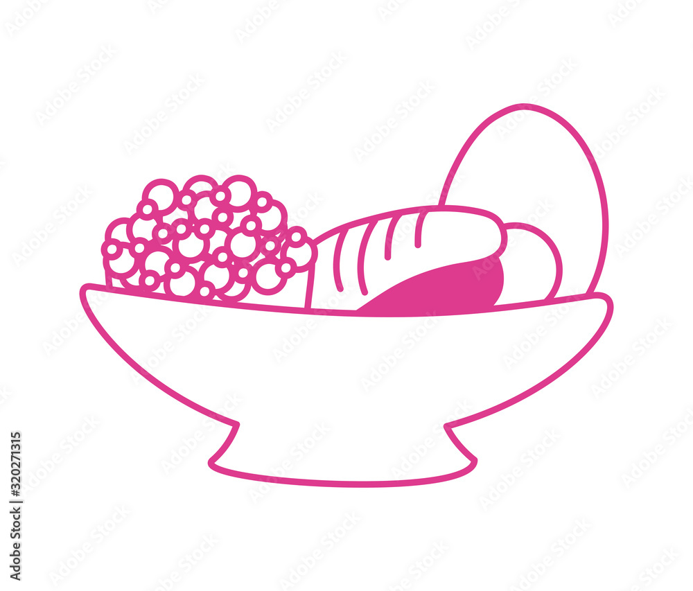 Sticker dish with sweet food icon