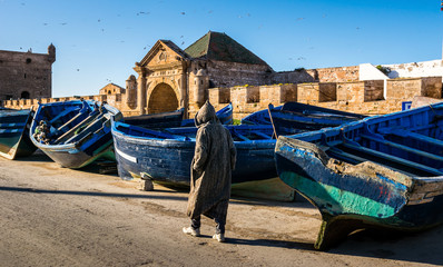 Amazing view of Essaouira port. Location: Essaouira, Morocco, Africa. Artistic picture. Beauty...