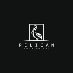 Artistic stylized pelican icon. Pelican logo design. Silhouette of birds