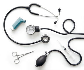 Various medical equipment - top view