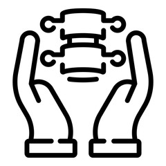 Spine care icon. Outline spine care vector icon for web design isolated on white background