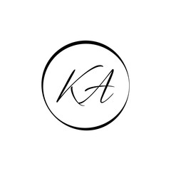 Initial Alphabet KA Logo Design vector Template. Linked Letter KA Logo Vector