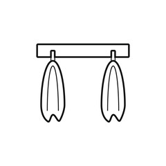 vector icon, gym hanger with towels