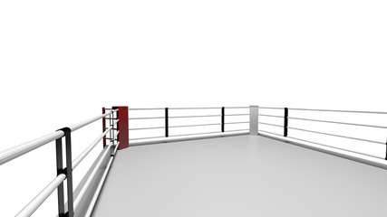 3D render Boxing ring on white background.