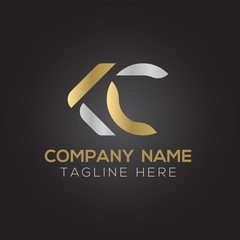 Initial Alphabet KC Logo Design vector Template. Linked Letter KC Logo Vector